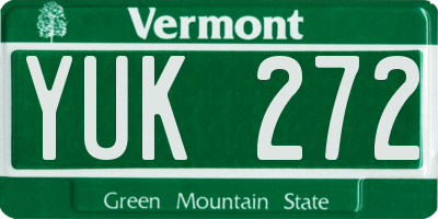 VT license plate YUK272