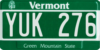 VT license plate YUK276