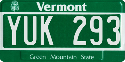 VT license plate YUK293