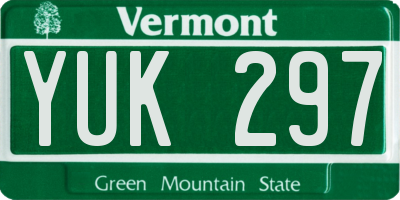 VT license plate YUK297