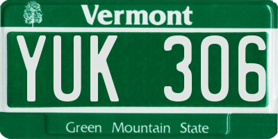 VT license plate YUK306