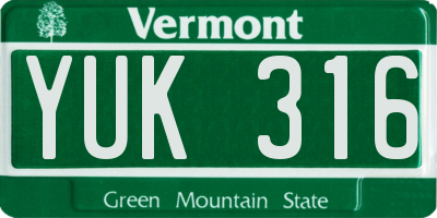 VT license plate YUK316