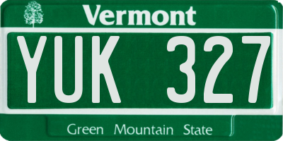 VT license plate YUK327