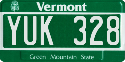 VT license plate YUK328