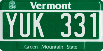 VT license plate YUK331