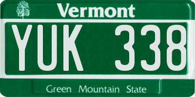 VT license plate YUK338