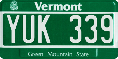 VT license plate YUK339