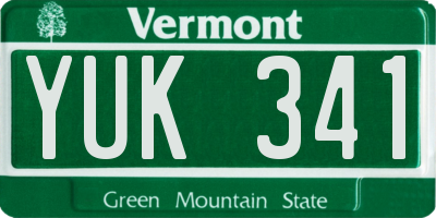 VT license plate YUK341