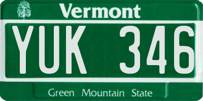 VT license plate YUK346