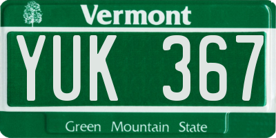 VT license plate YUK367