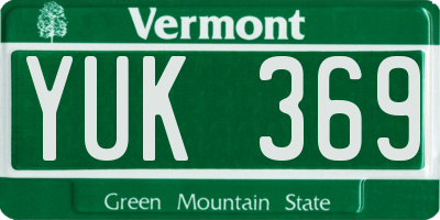 VT license plate YUK369