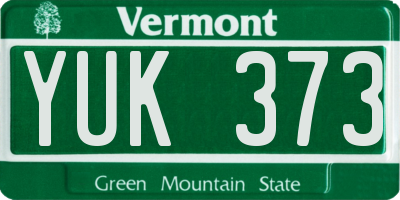 VT license plate YUK373