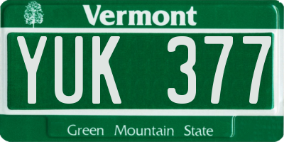 VT license plate YUK377