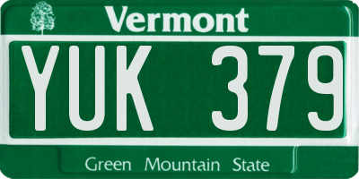 VT license plate YUK379