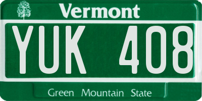 VT license plate YUK408