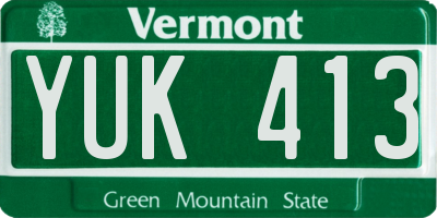 VT license plate YUK413