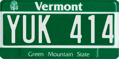 VT license plate YUK414