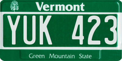 VT license plate YUK423