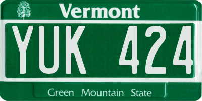 VT license plate YUK424
