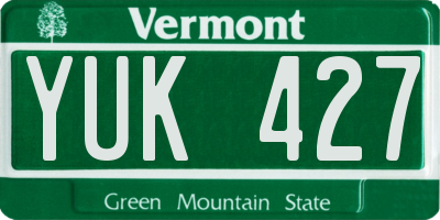 VT license plate YUK427