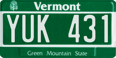 VT license plate YUK431
