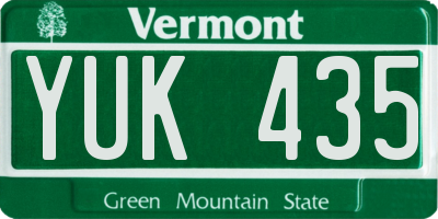 VT license plate YUK435