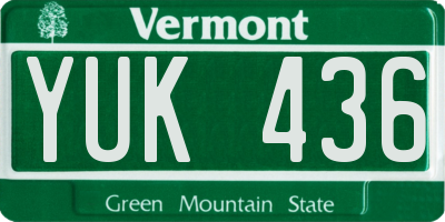 VT license plate YUK436