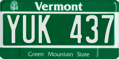 VT license plate YUK437