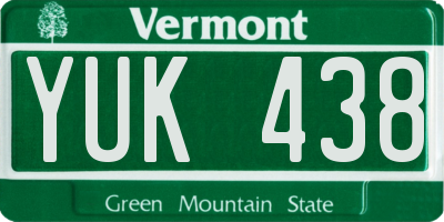 VT license plate YUK438