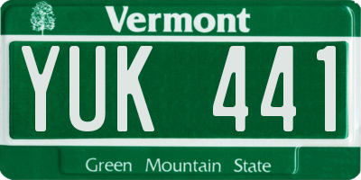 VT license plate YUK441