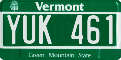 VT license plate YUK461