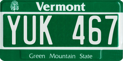 VT license plate YUK467