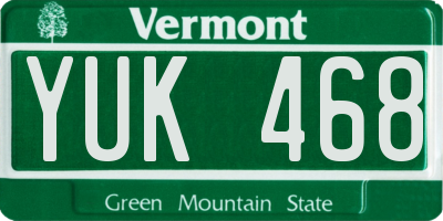 VT license plate YUK468