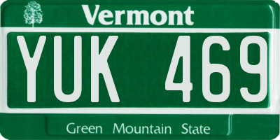 VT license plate YUK469