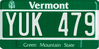 VT license plate YUK479
