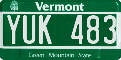 VT license plate YUK483
