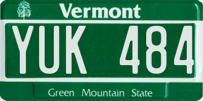 VT license plate YUK484