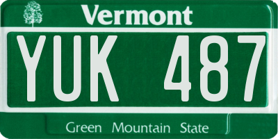 VT license plate YUK487
