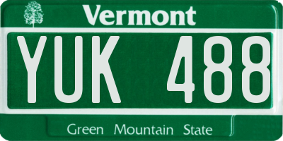 VT license plate YUK488
