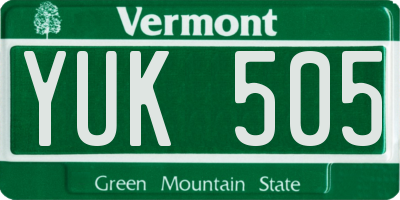 VT license plate YUK505