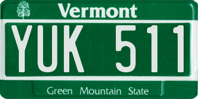 VT license plate YUK511