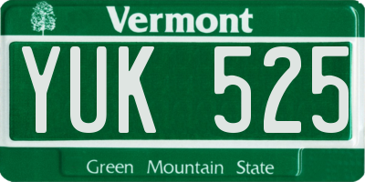 VT license plate YUK525