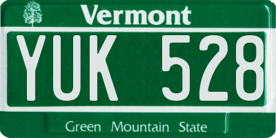 VT license plate YUK528