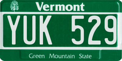 VT license plate YUK529