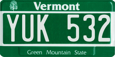 VT license plate YUK532