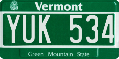 VT license plate YUK534