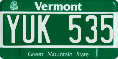 VT license plate YUK535