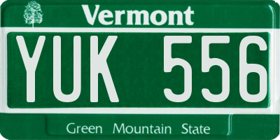 VT license plate YUK556