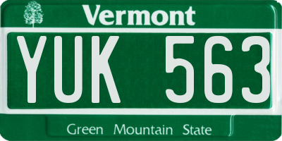 VT license plate YUK563