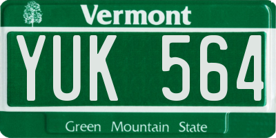 VT license plate YUK564